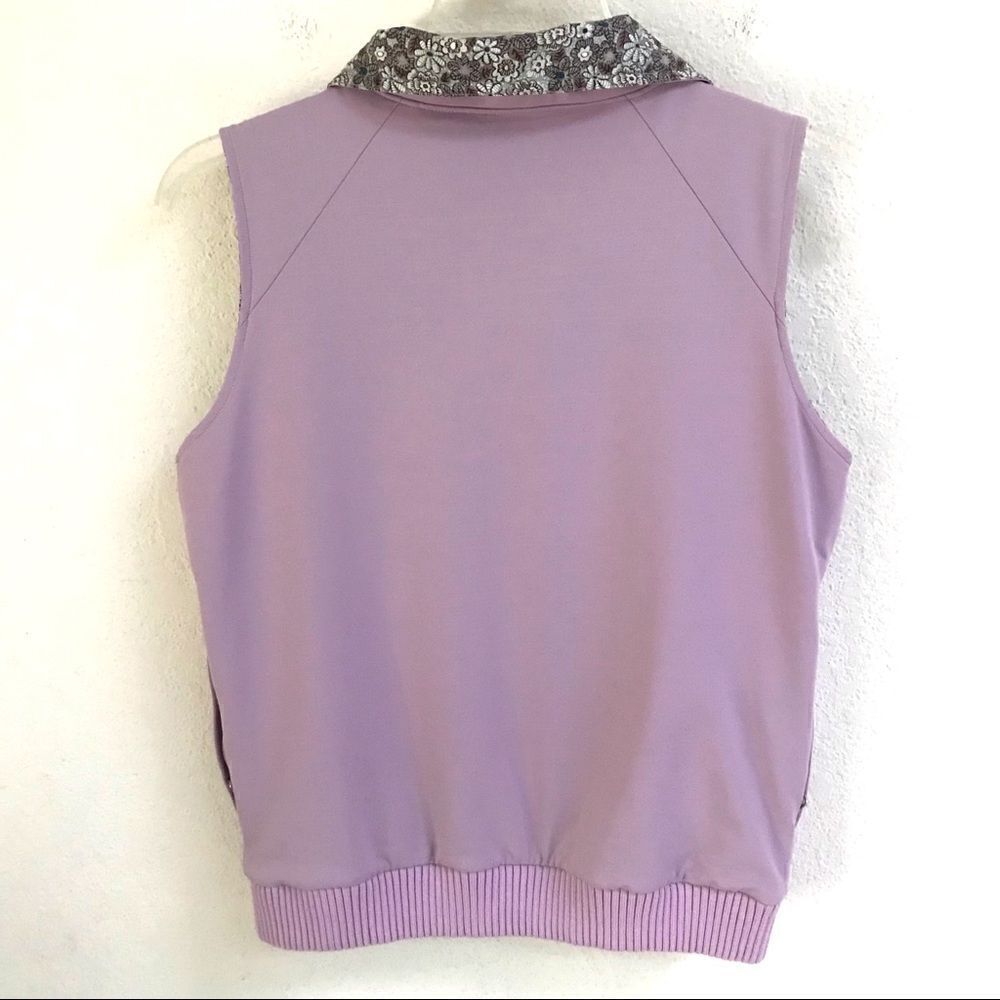 Pendletonreversible Floral/Solid Purple Zip Up Ve… - image 2